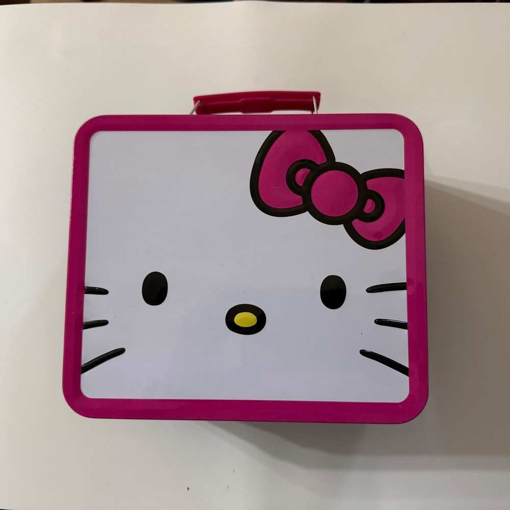 Loungefly Sanrio Hello Kitty Metal Lunch Box Pink White Black Y2K 2009 Tin Case